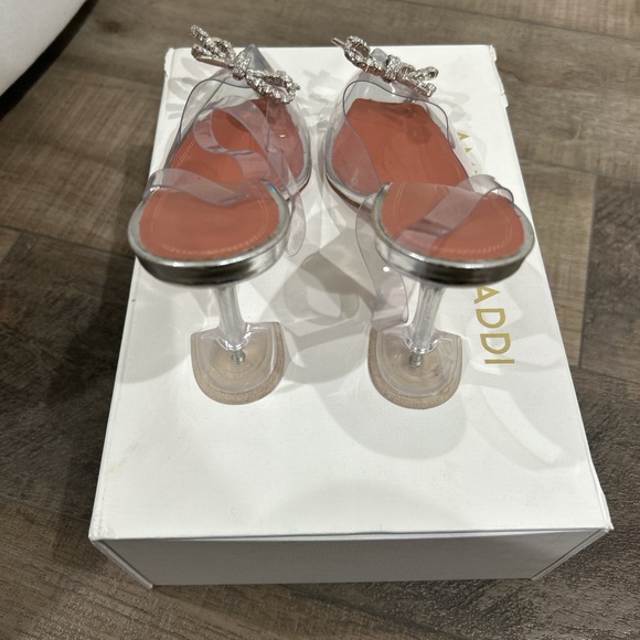 Amina Muaddi Rosie glass PVC am transparent heels - Picture 4 of 14